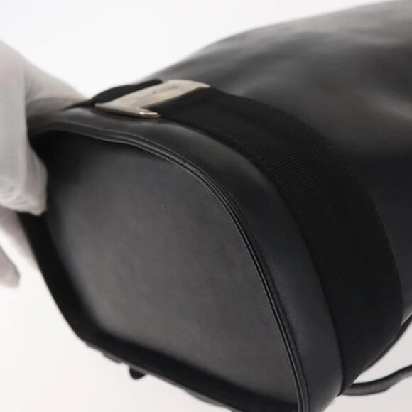 Salvatore Ferragamo Vala Backpack Leather Black Silver Auth bs29472 - Picture 4 of 16